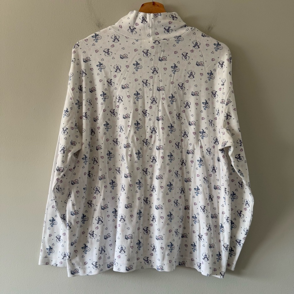 Vtg Fashion Bug Snowman Christmas Holiday Mock Neck Long Sleeve Top Size 18/20 - Picture 2 of 15
